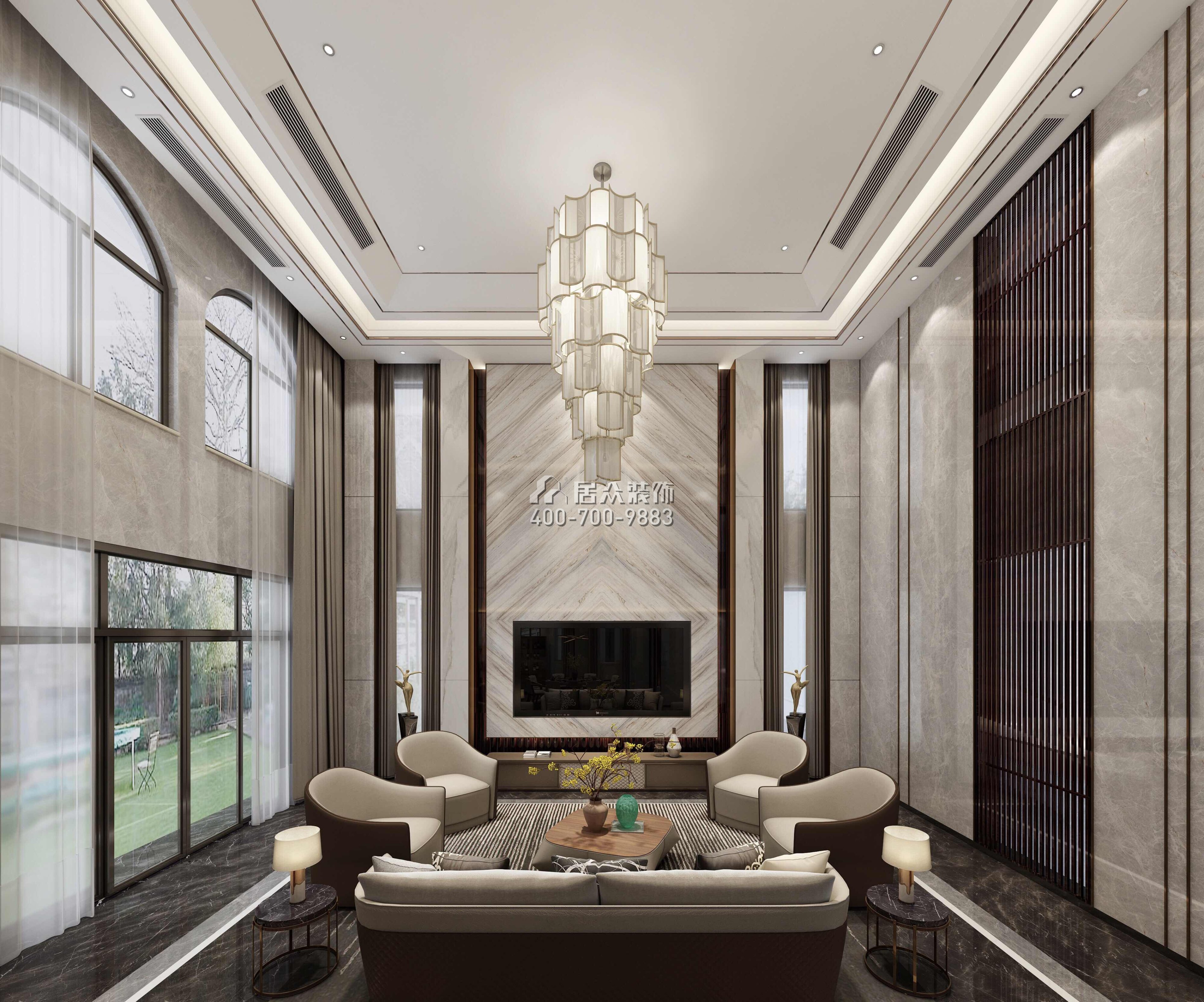 江畔豪庭800平方米現代簡約風格別墅戶型客廳裝修效果圖