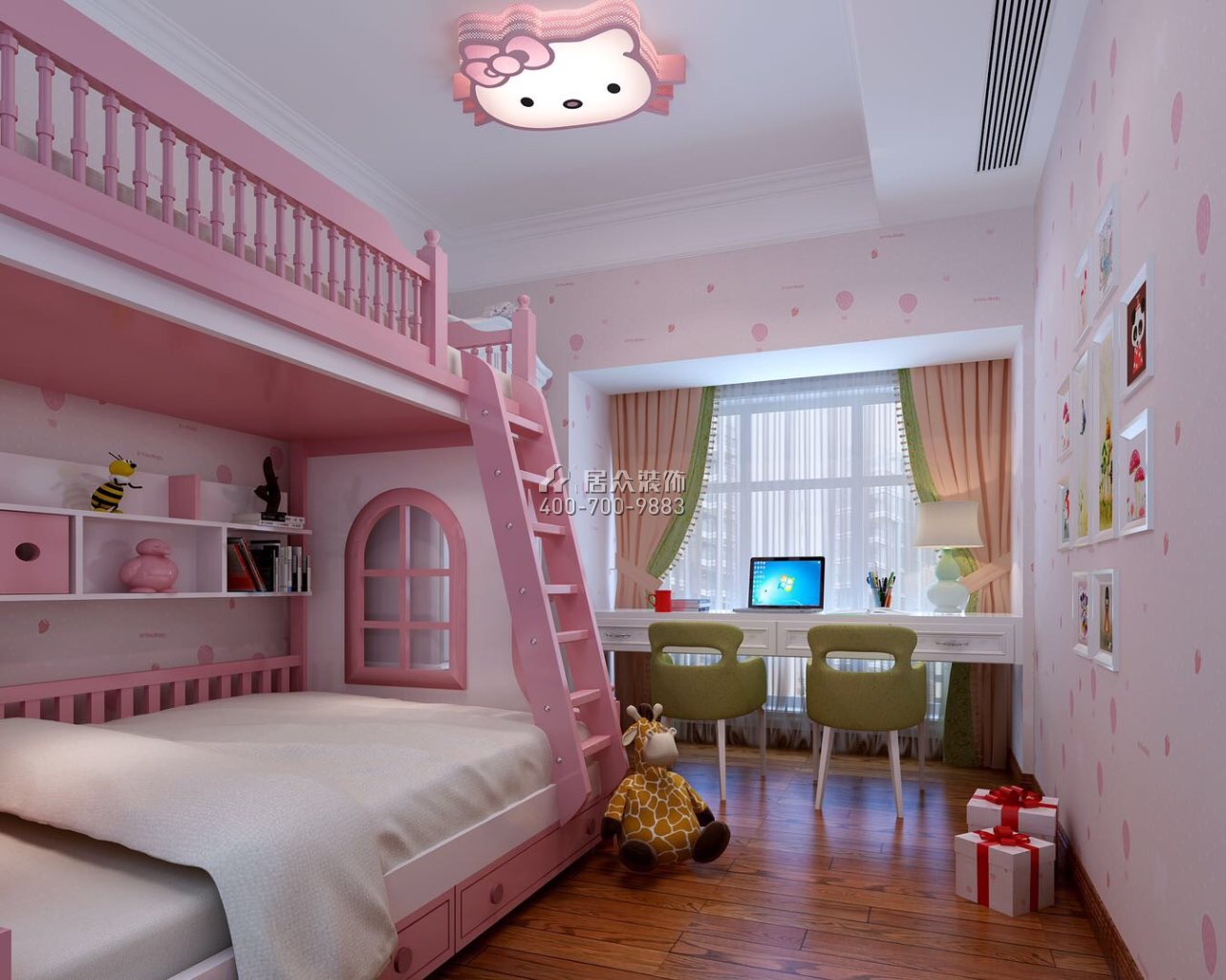 松茂御龍灣雅苑一期160平方米歐式風格平層戶型兒童房裝修效果圖