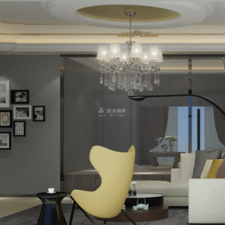 华润城一期170平方米现代简约风格平层户型客厅装修效果图