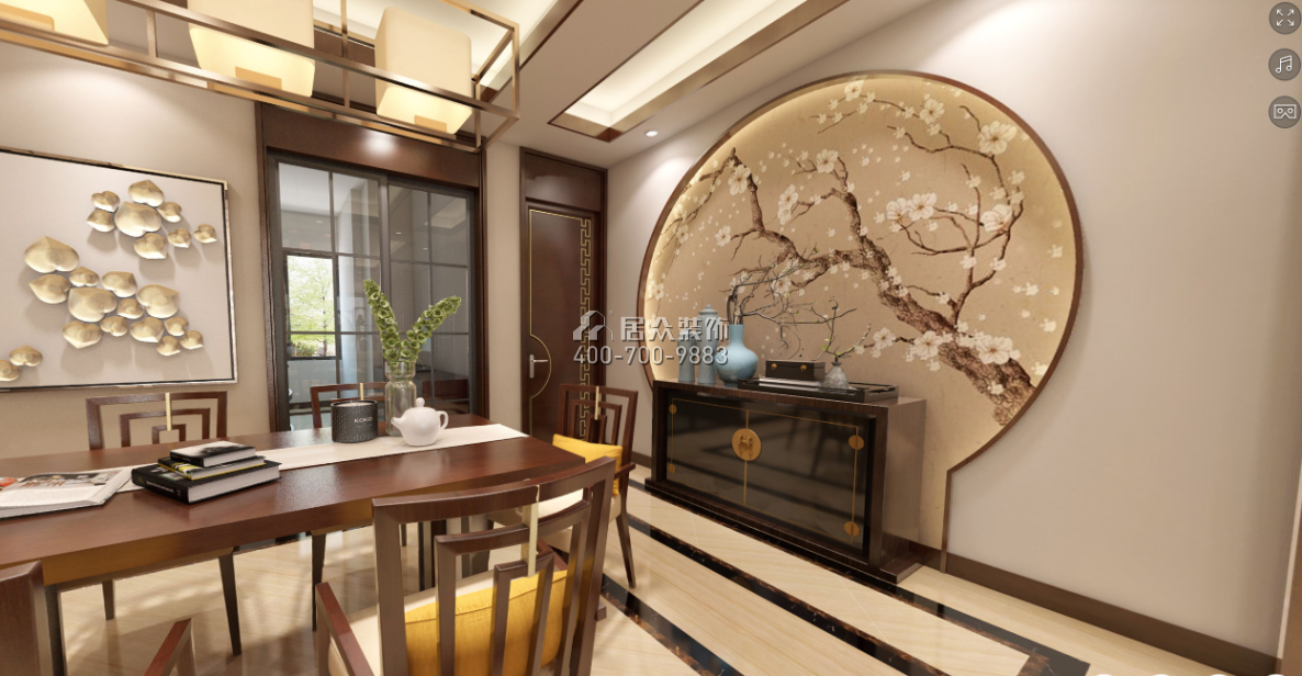 碧桂园天玺湾150平方米中式风格平层户型客厅装修效果图