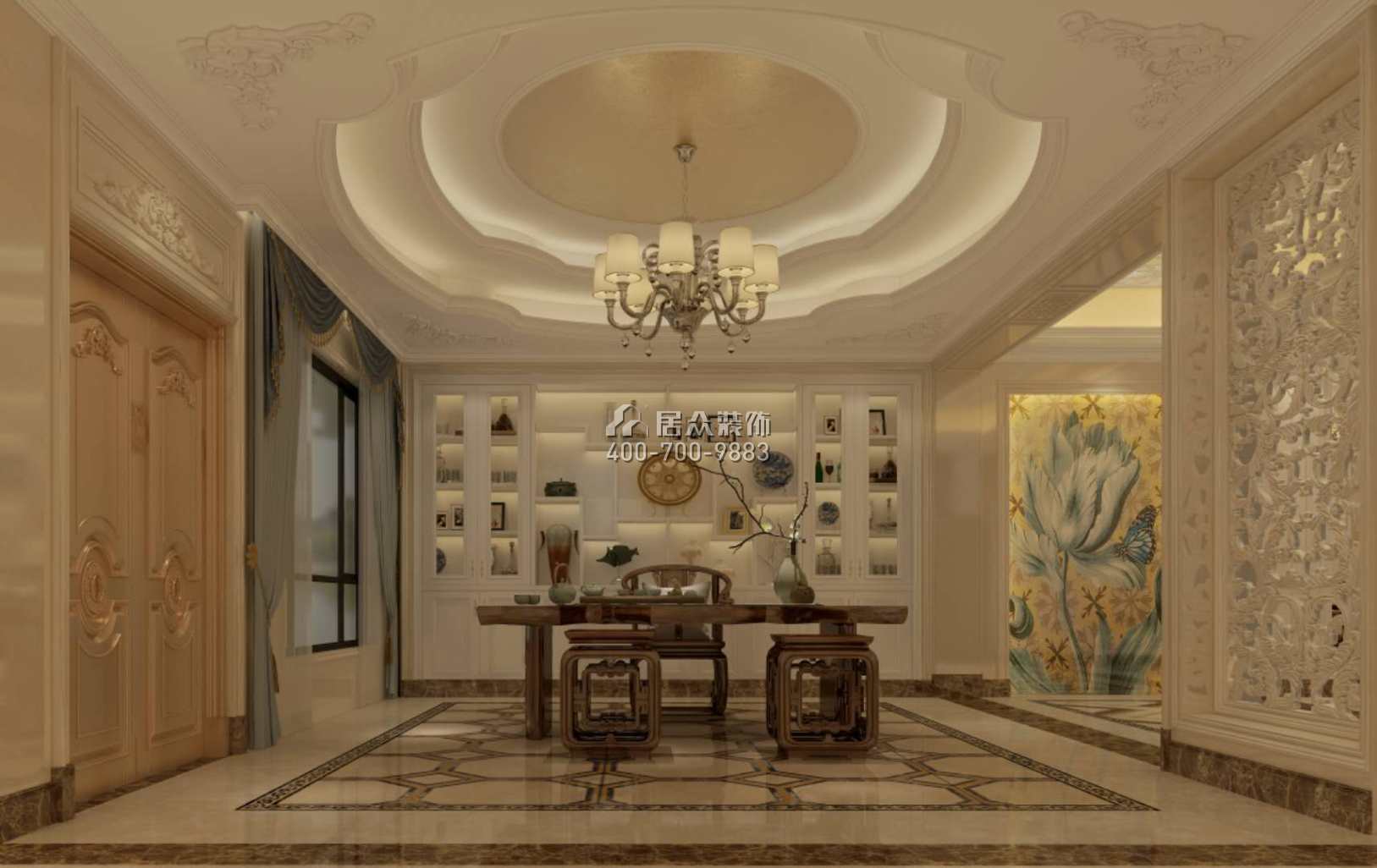 碧桂园太阳城405平方米欧式风格别墅户型茶室装修效果图