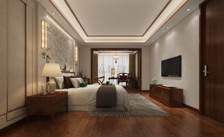 君汇新天175平方米中式风格平层户型卧室装修效果图