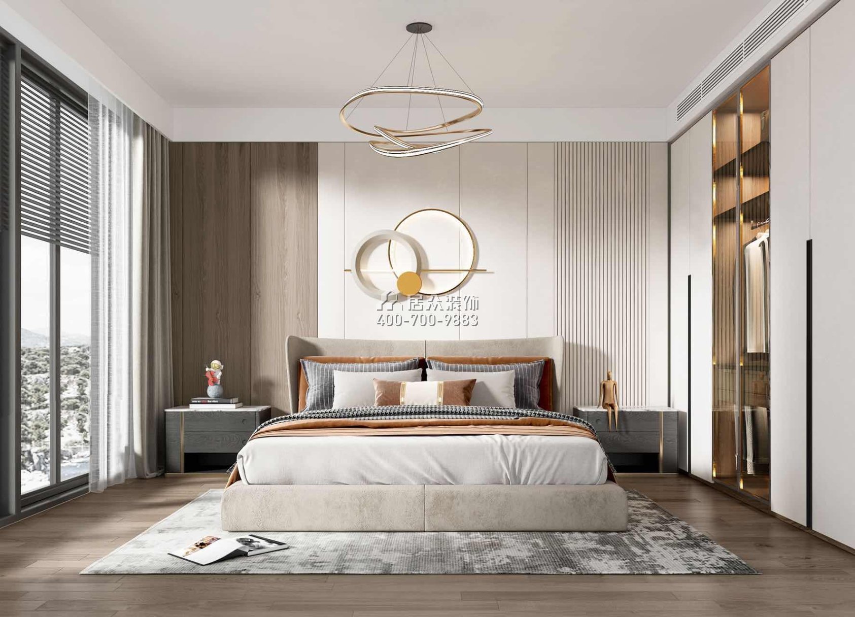 海逸豪庭321平方米现代简约风格别墅户型卧室装修效果图