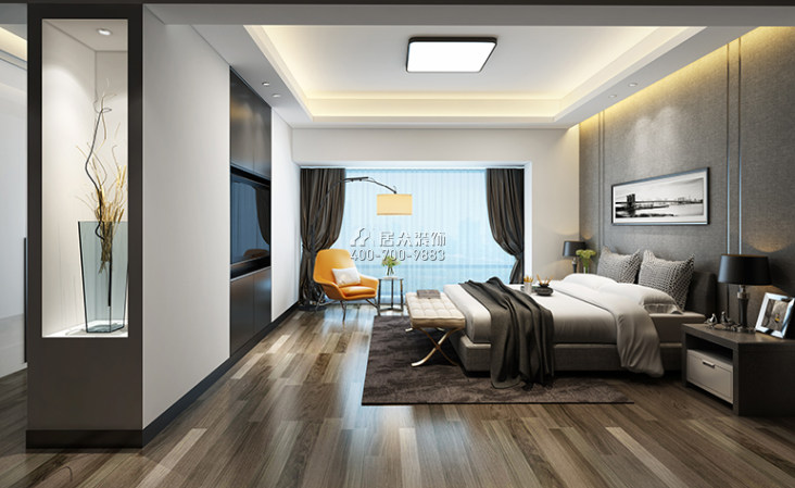天湖城天源145平方米现代简约风格平层户型卧室装修效果图