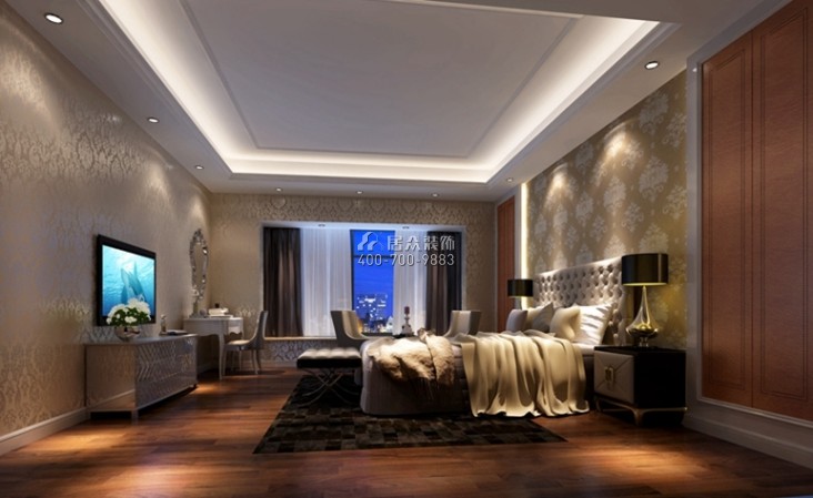 奥园神农养生城300平方米中式风格平层户型卧室装修效果图