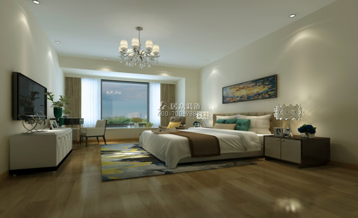 中交龙海名都一期215平方米现代简约风格平层户型卧室装修效果图