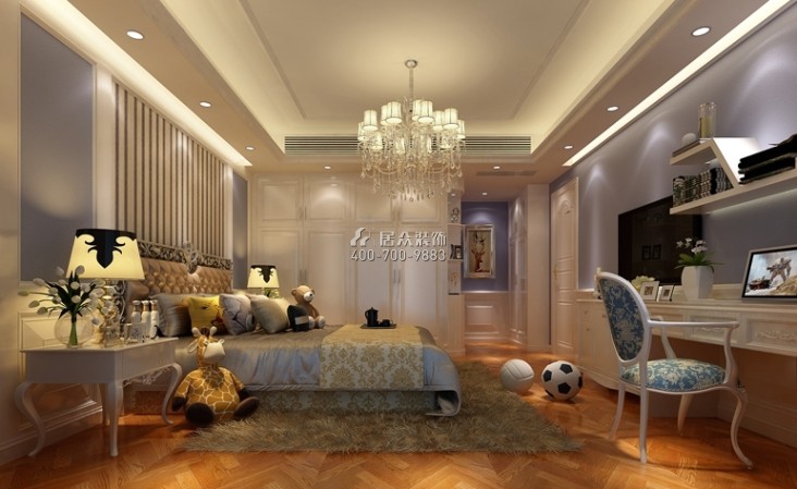 雅居樂花冠集260平方米歐式風格復式戶型臥室裝修效果圖