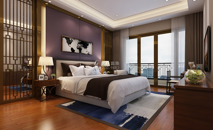 星匯灣329平方米中式風格平層戶型臥室裝修效果圖