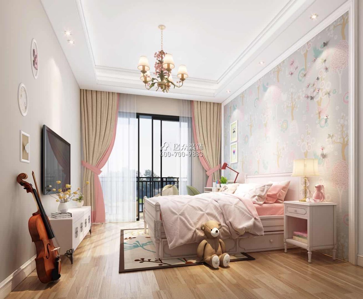 万科棠樾500平方米中式风格别墅户型卧室装修效果图