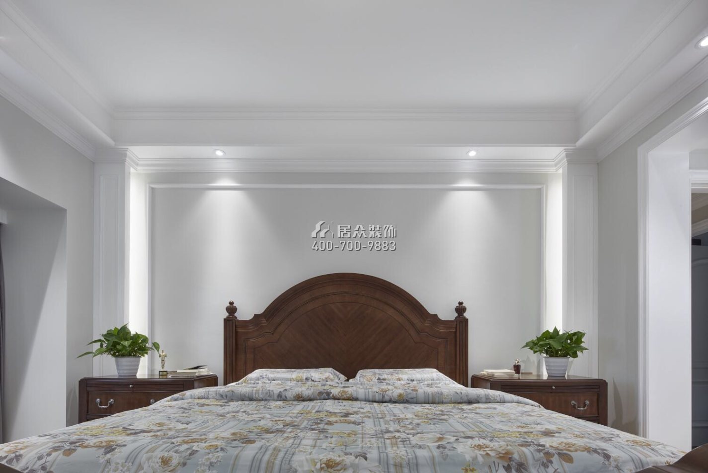 四季山水200平方米美式风格平层户型卧室装修效果图