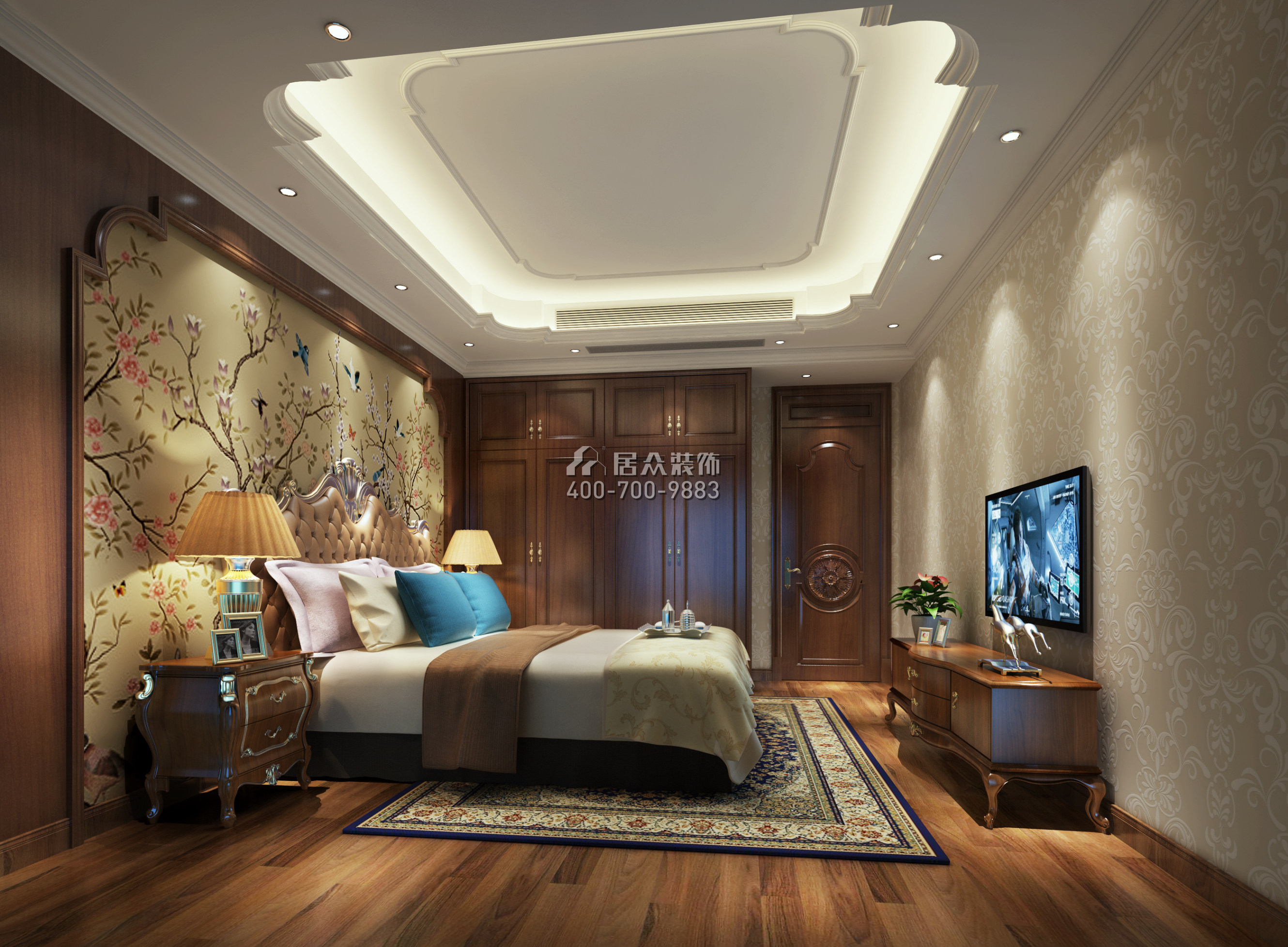 珑御府220平方米美式风格平层户型卧室（中国）科技有限公司官网效果图