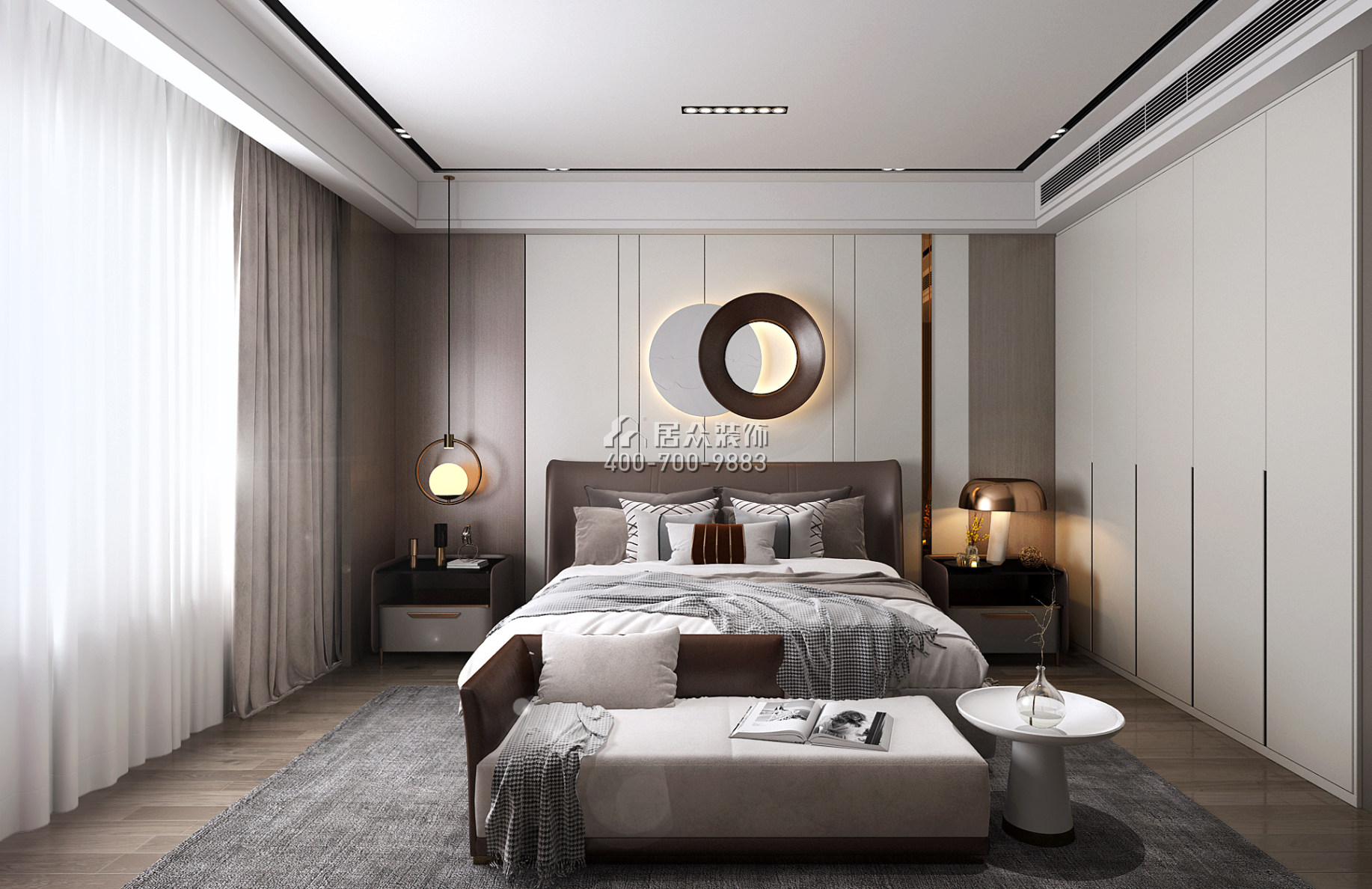 君华御庭189平方米现代简约风格平层户型卧室装修效果图