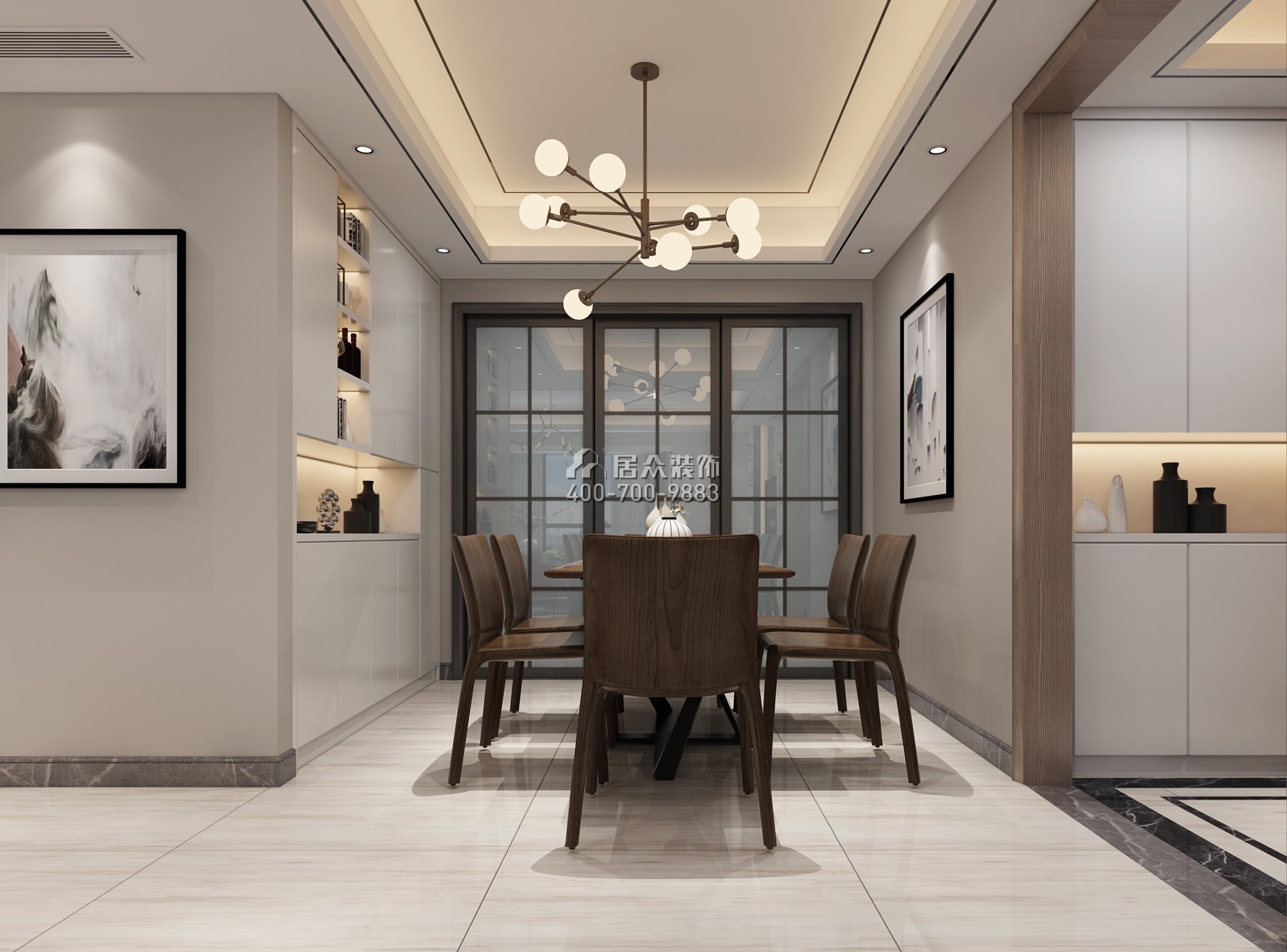 皇家翠苑150平方米现代简约风格平层户型餐厅装修效果图