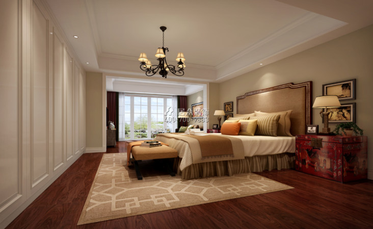 星汇名庭160平方米美式风格复式户型卧室装修效果图