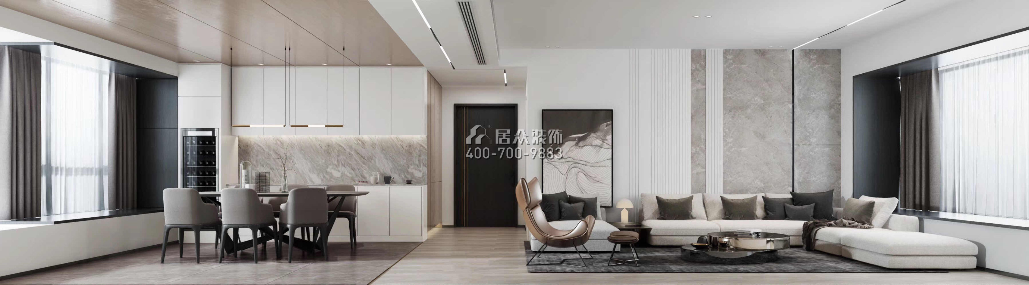 香山美墅五期171平方米中式风格平层户型客厅装修效果图