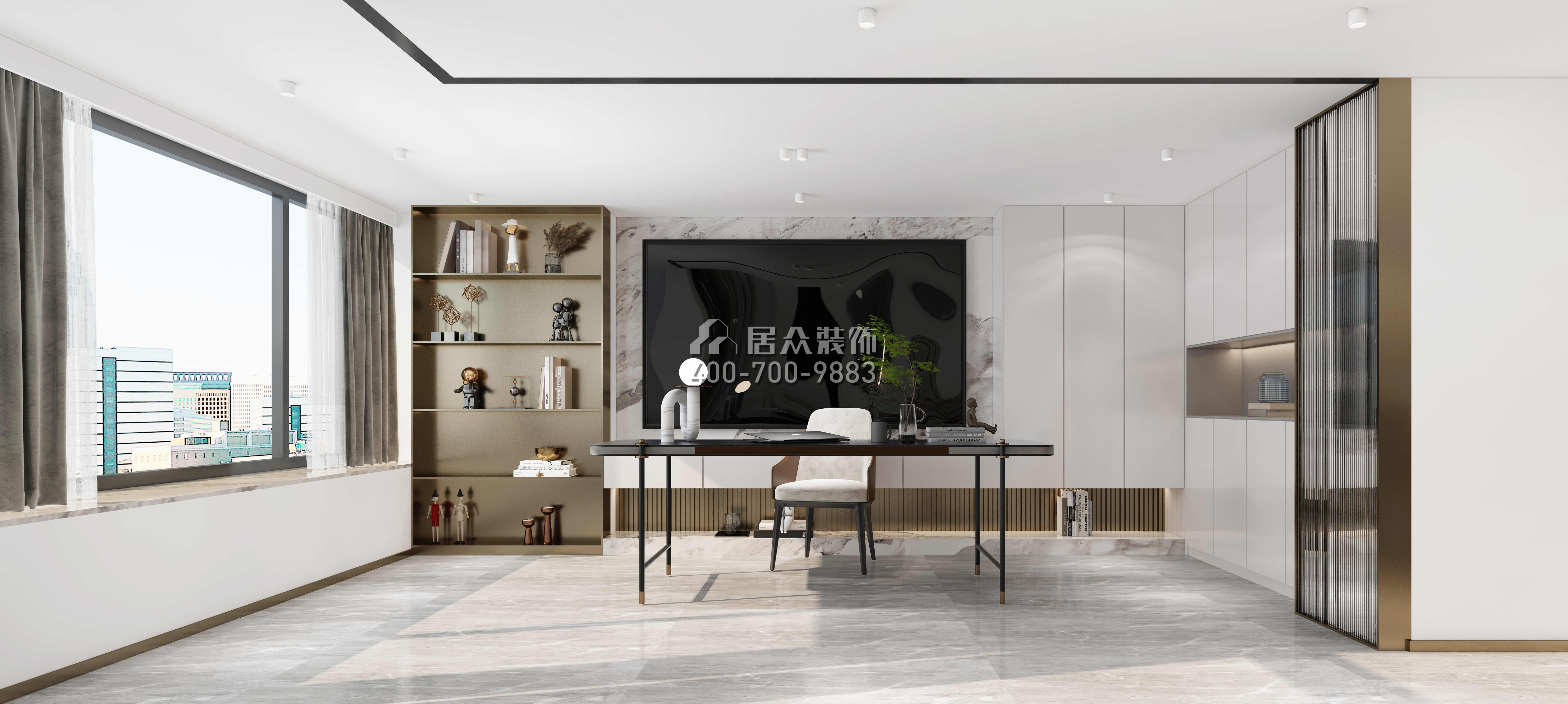 萬科臻灣匯110平方米現代簡約風格平層戶型客廳裝修效果圖