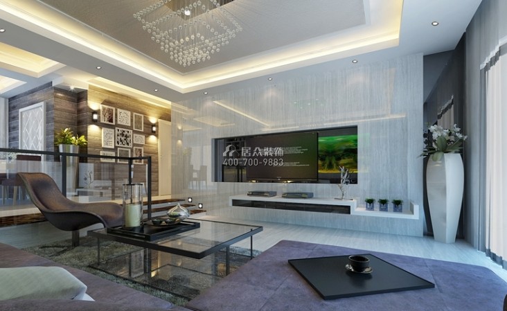 雅居乐136平方米其他风格平层户型客厅装修效果图