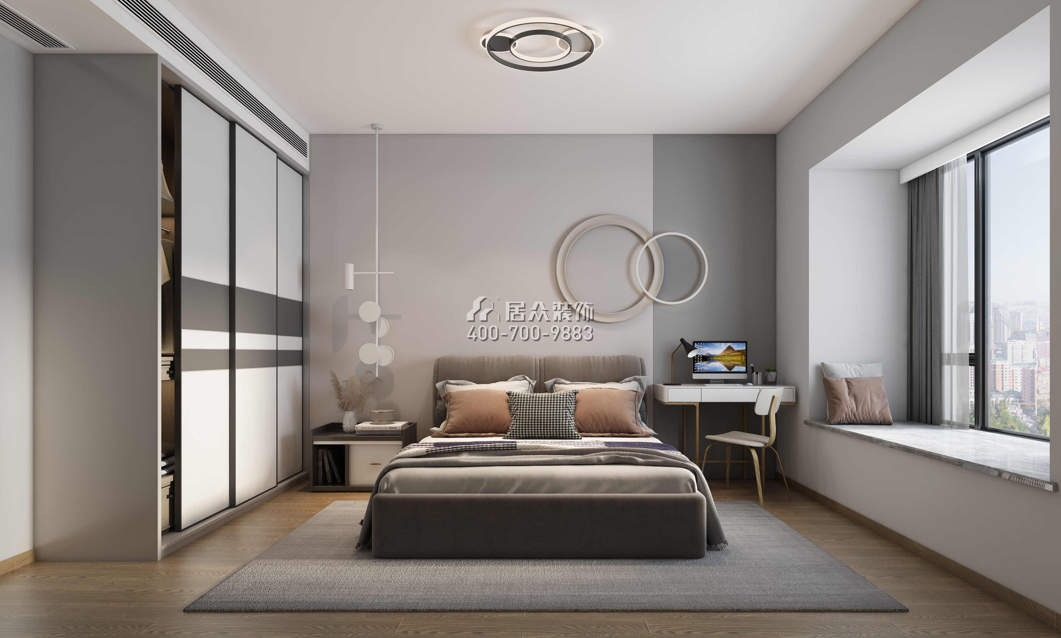 星河丹堤145平方米现代简约风格平层户型卧室装修效果图