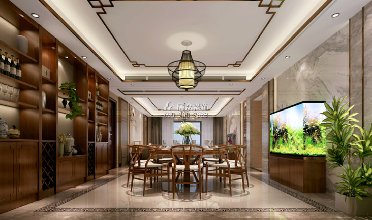 保利中悦220平方米中式风格平层户型餐厅装修效果图