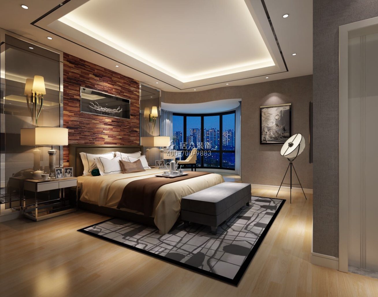 世纪村王府260平方米现代简约风格平层户型卧室装修效果图