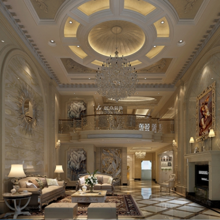 观海长廊500平方米欧式风格别墅户型客厅装修效果图