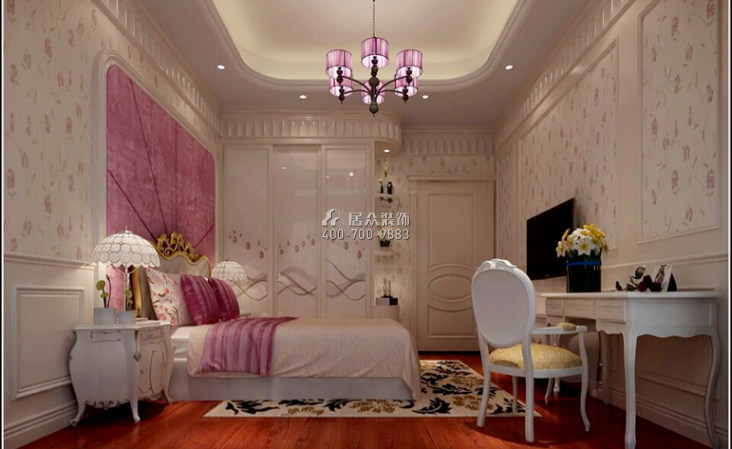 保利东江首府235平方米欧式风格平层户型卧室装修效果图