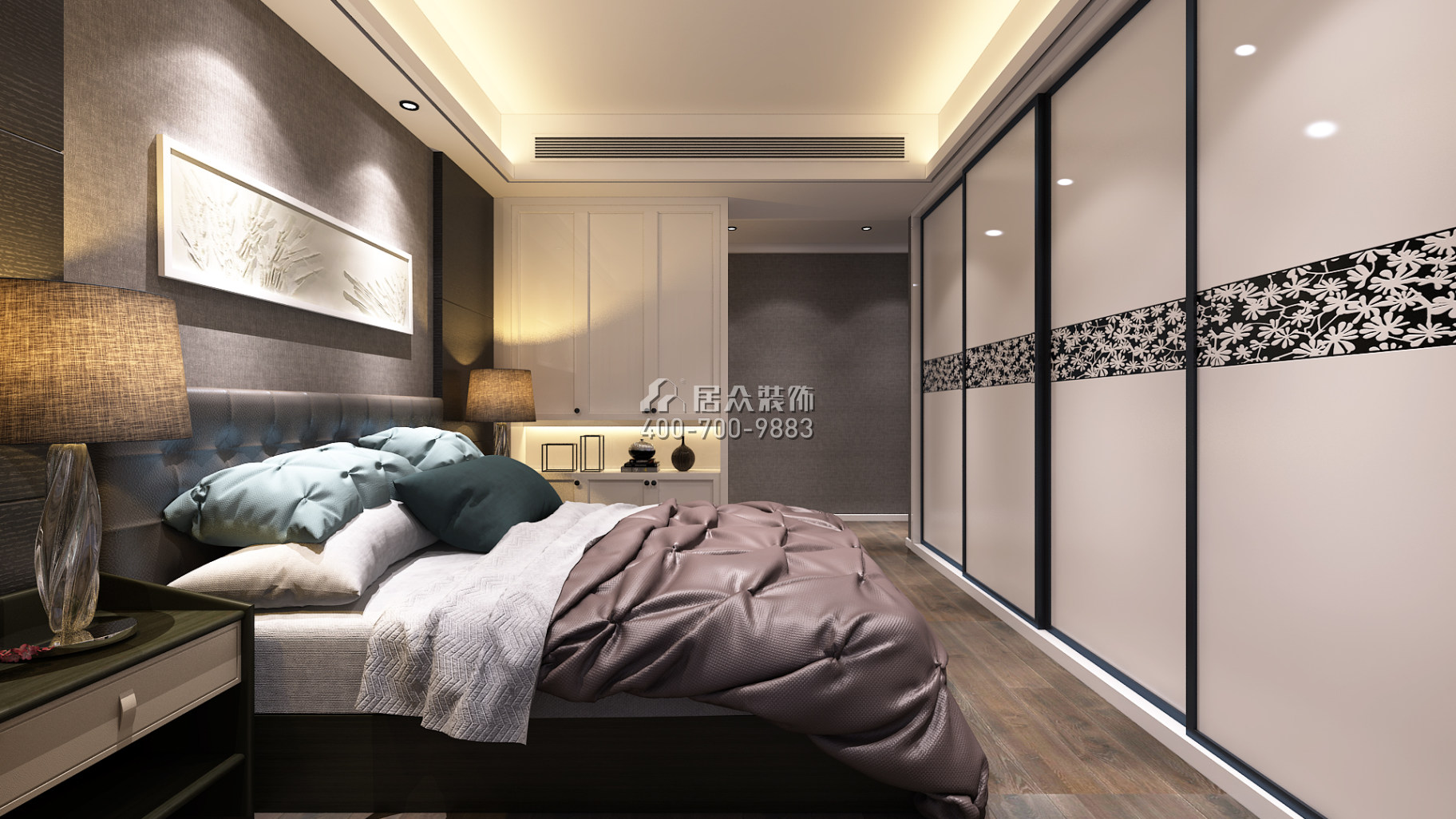 天源星城145平方米现代简约风格平层户型卧室装修效果图