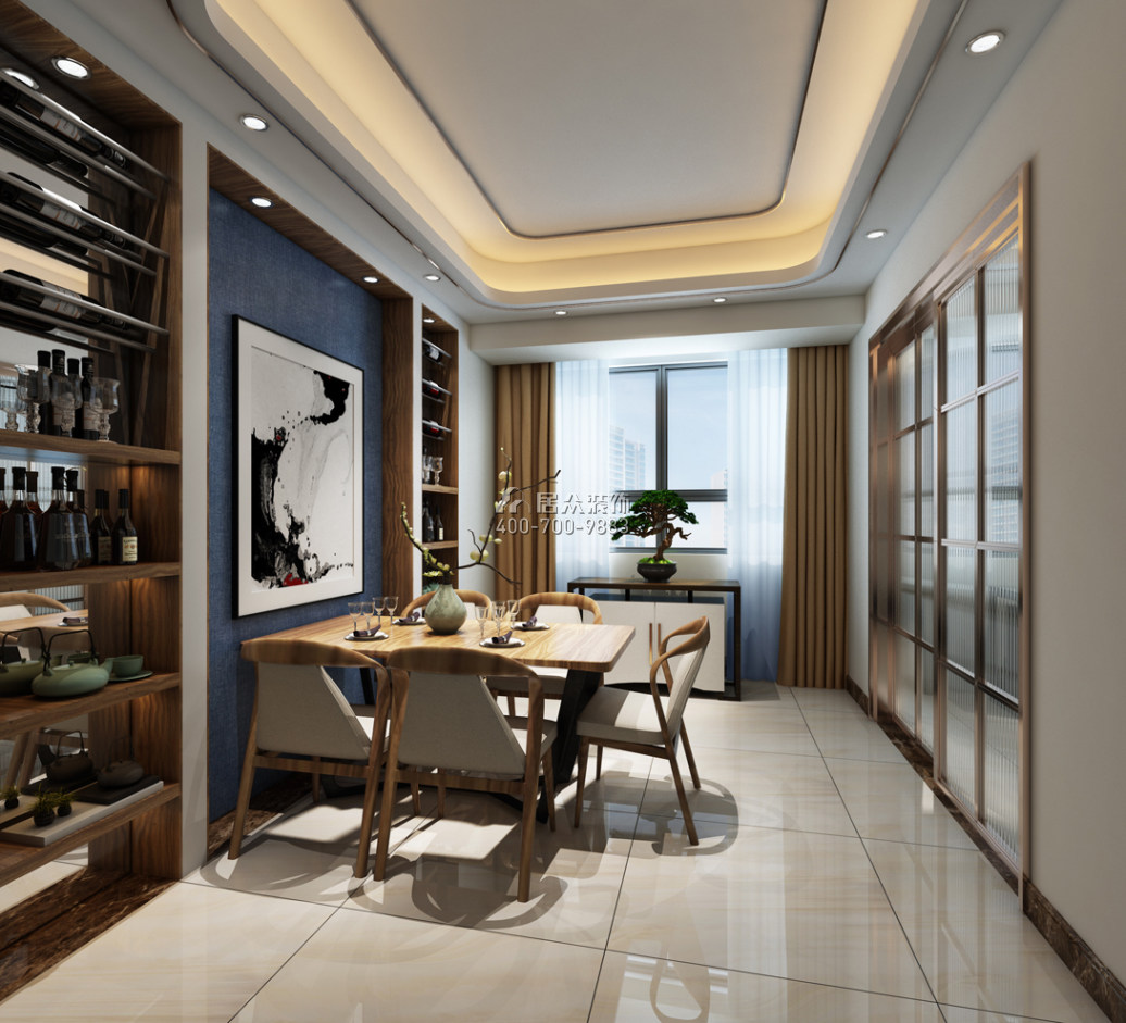 中海鹿丹名苑120平方米中式风格平层户型餐厅装修效果图