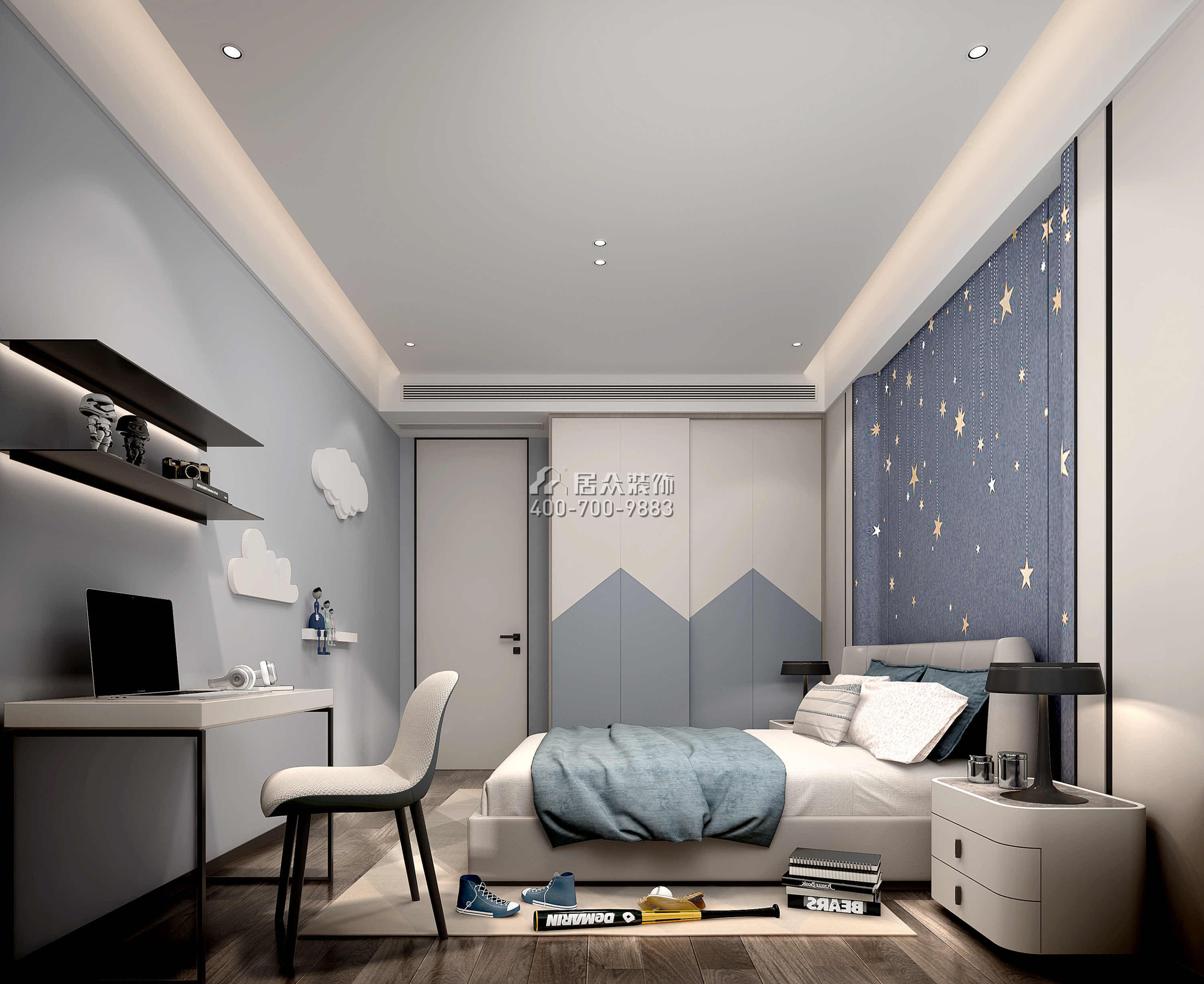 嘉华星际湾238平方米现代简约风格平层户型卧室装修效果图