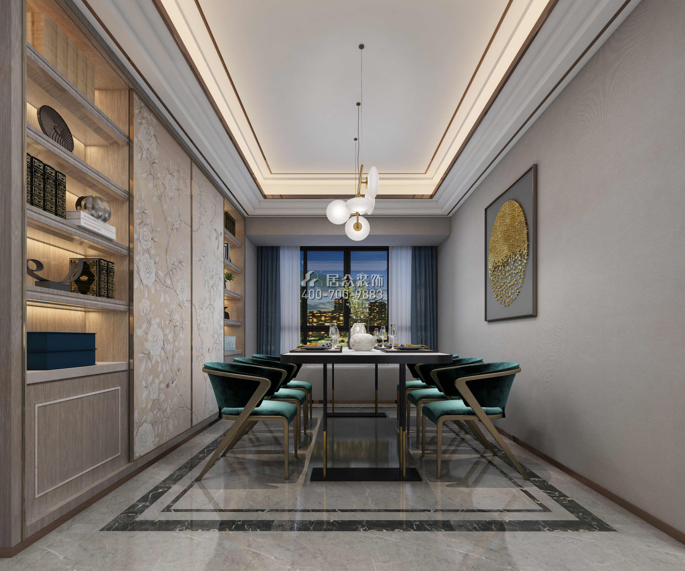 香山美墅五期165平方米中式风格平层户型餐厅装修效果图