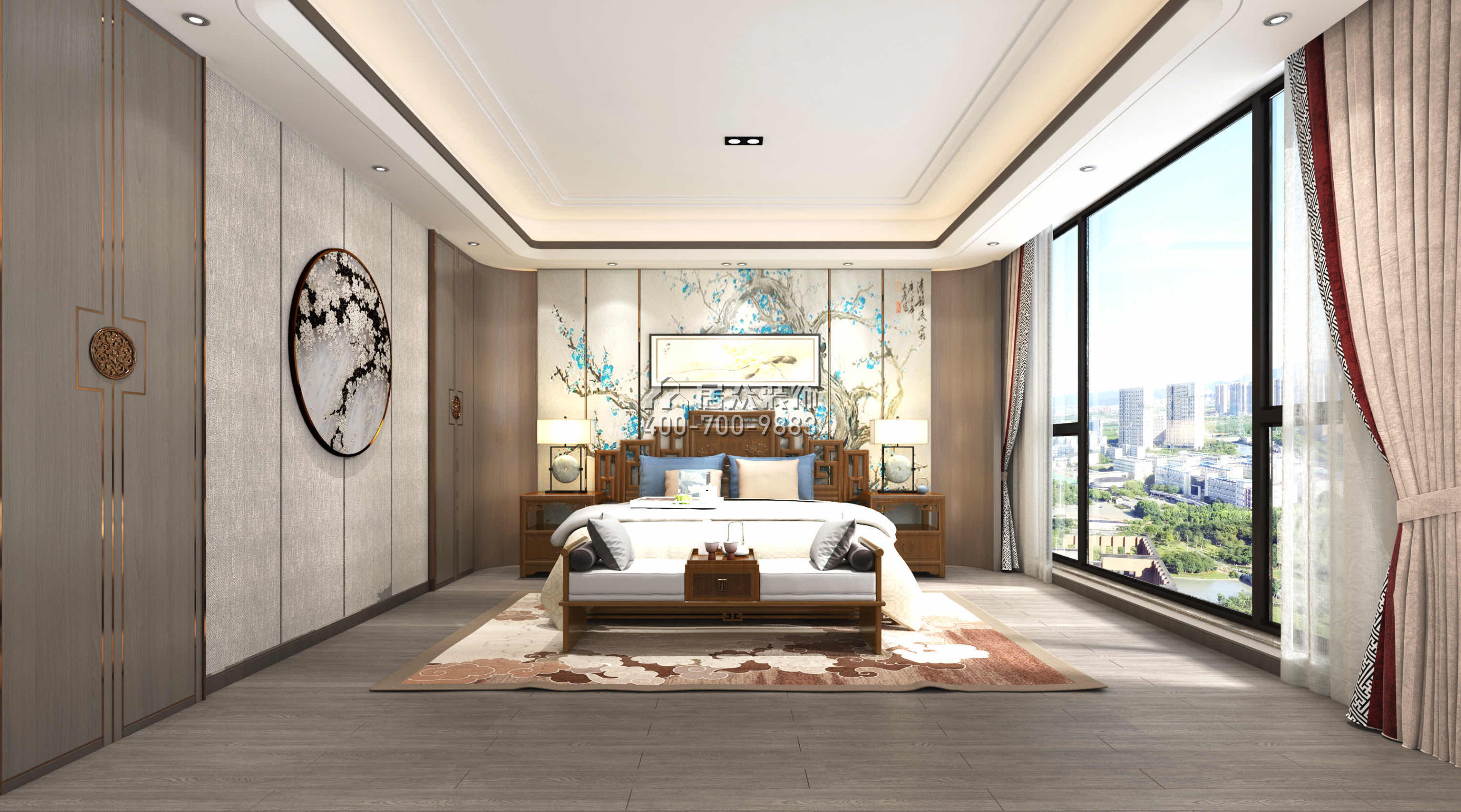 高发西岸花园385平方米中式风格复式户型卧室（中国）科技有限公司官网效果图
