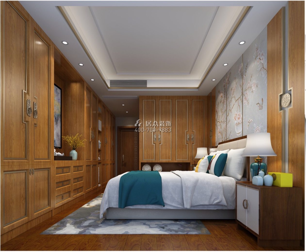 乐城120平方米中式风格平层户型卧室装修效果图