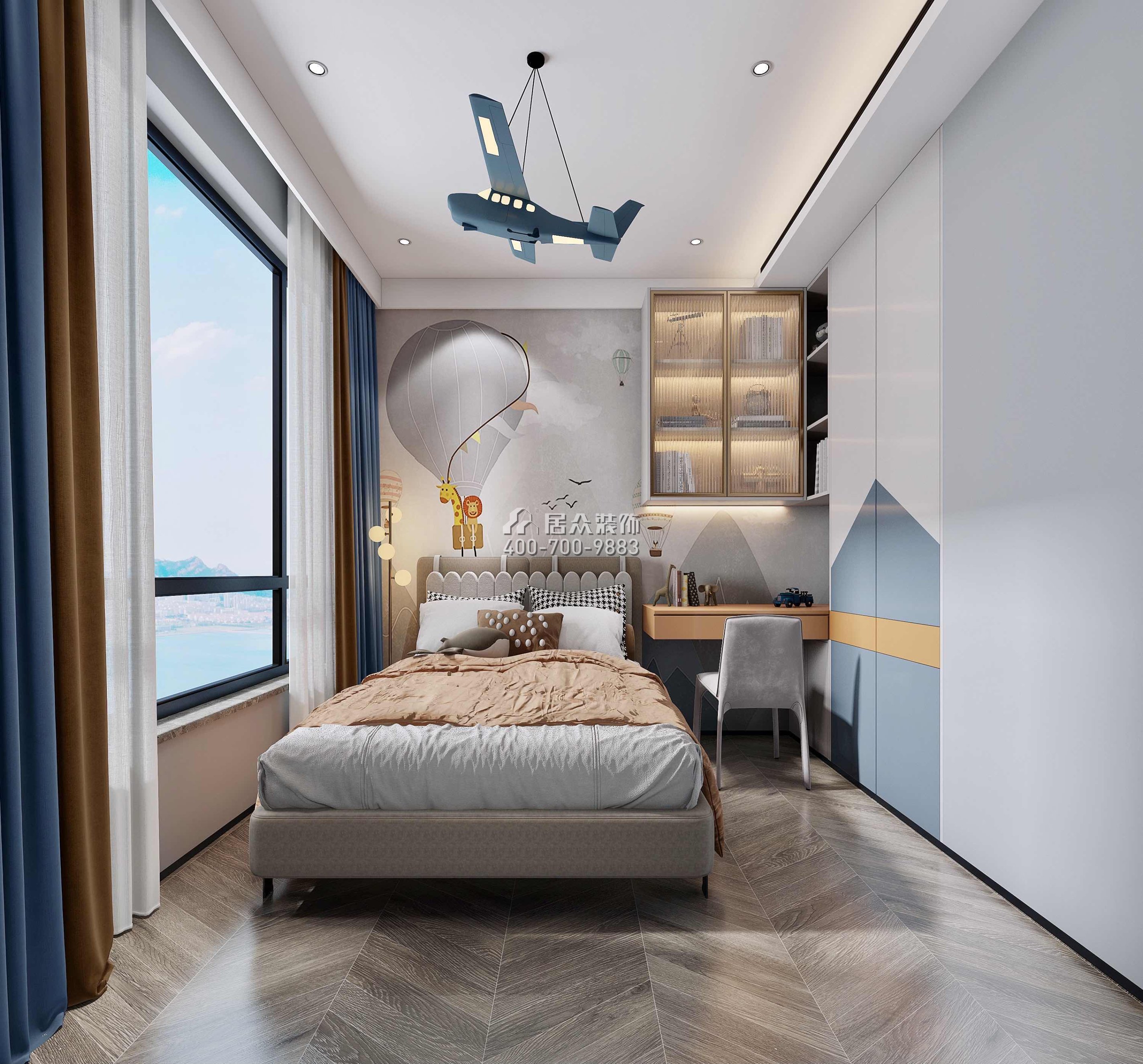 天健天驕南苑120平方米現代簡約風格平層戶型臥室裝修效果圖