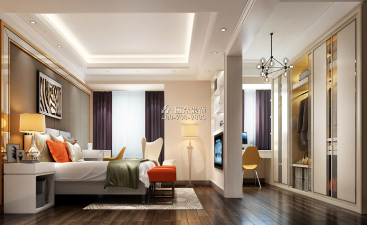 保利天匯95平方米現代簡約風格平層戶型臥室裝修效果圖