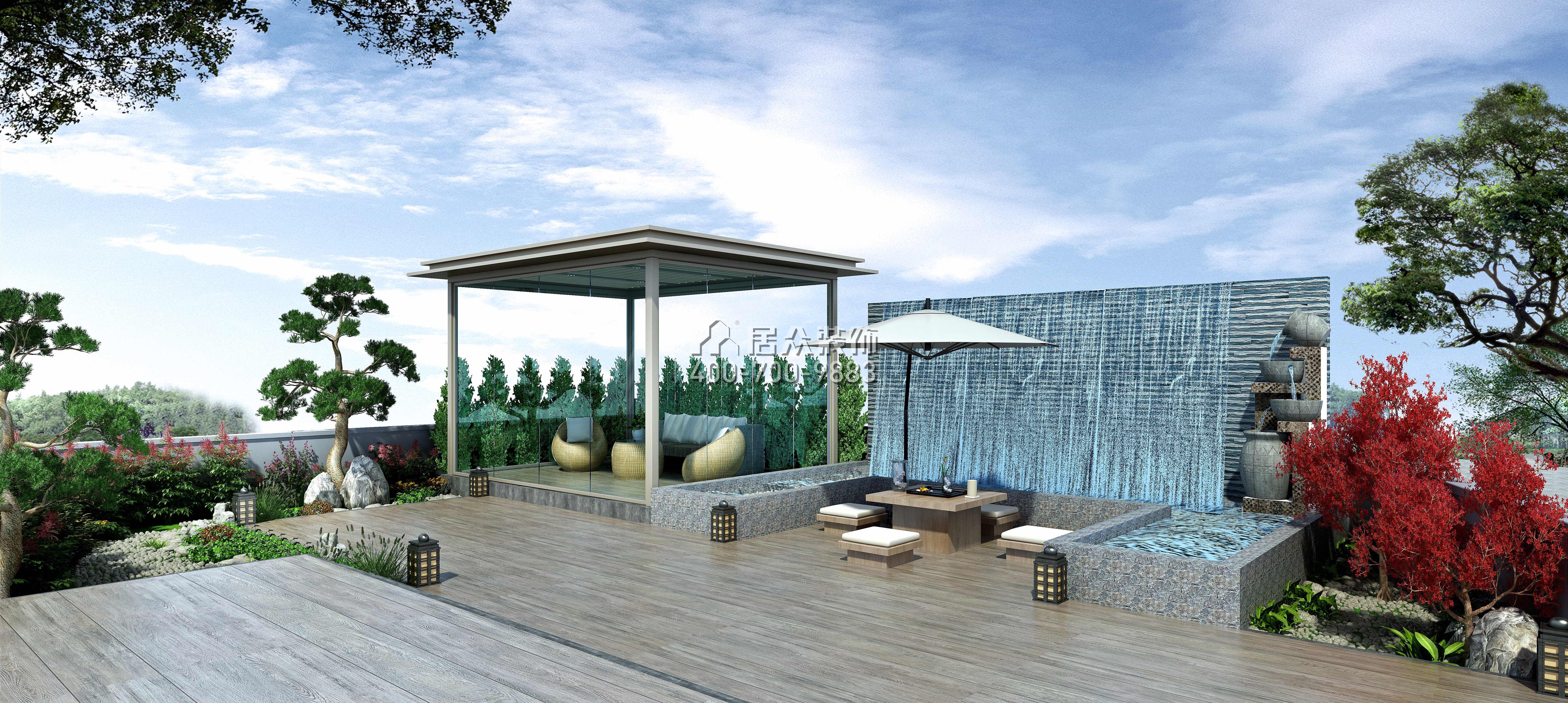 星河丹堤140平方米中式风格平层户型阳光房装修效果图