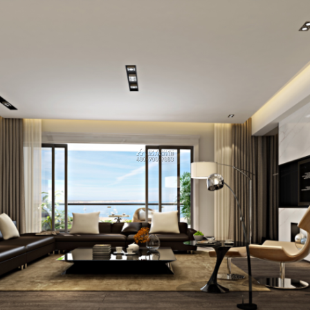 北辰定江洋180平方米現代簡約風格平層戶型客廳裝修效果圖