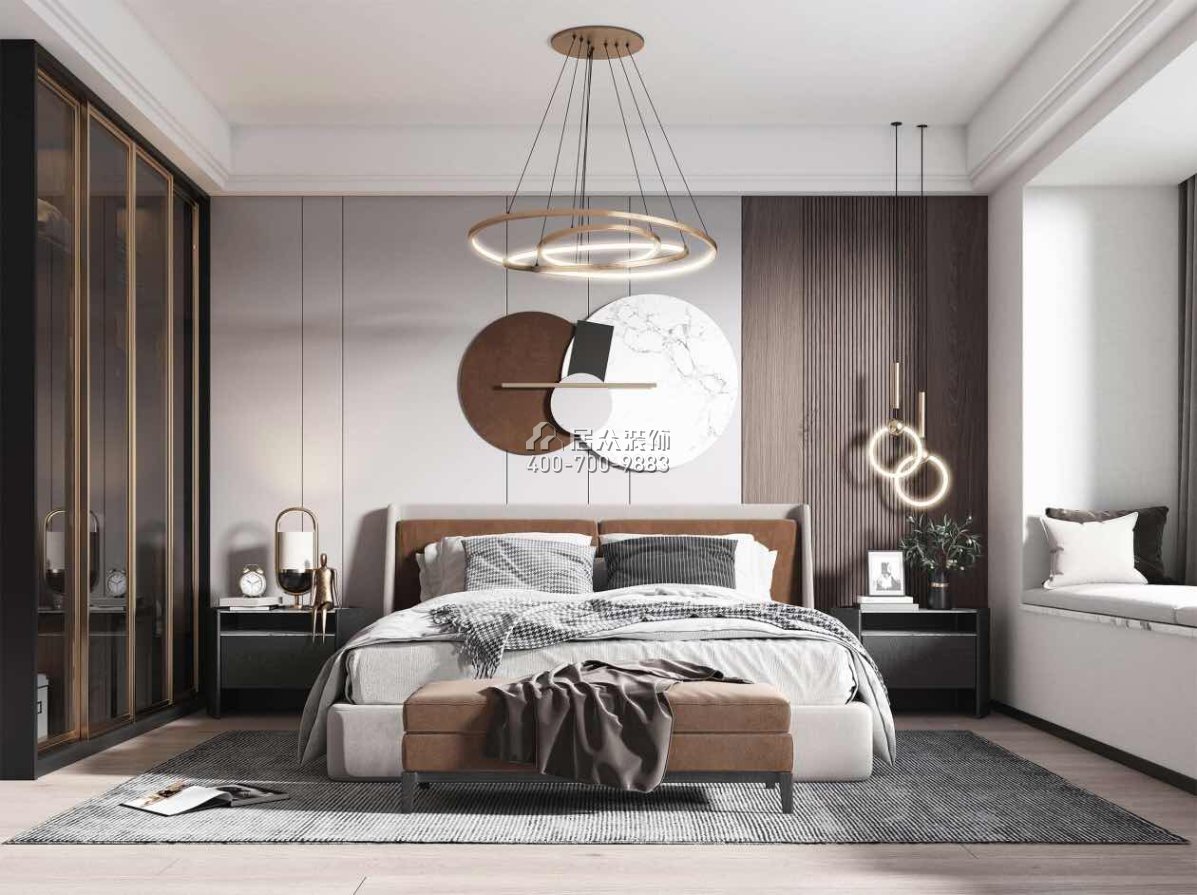 大东城97平方米现代简约风格平层户型卧室装修效果图
