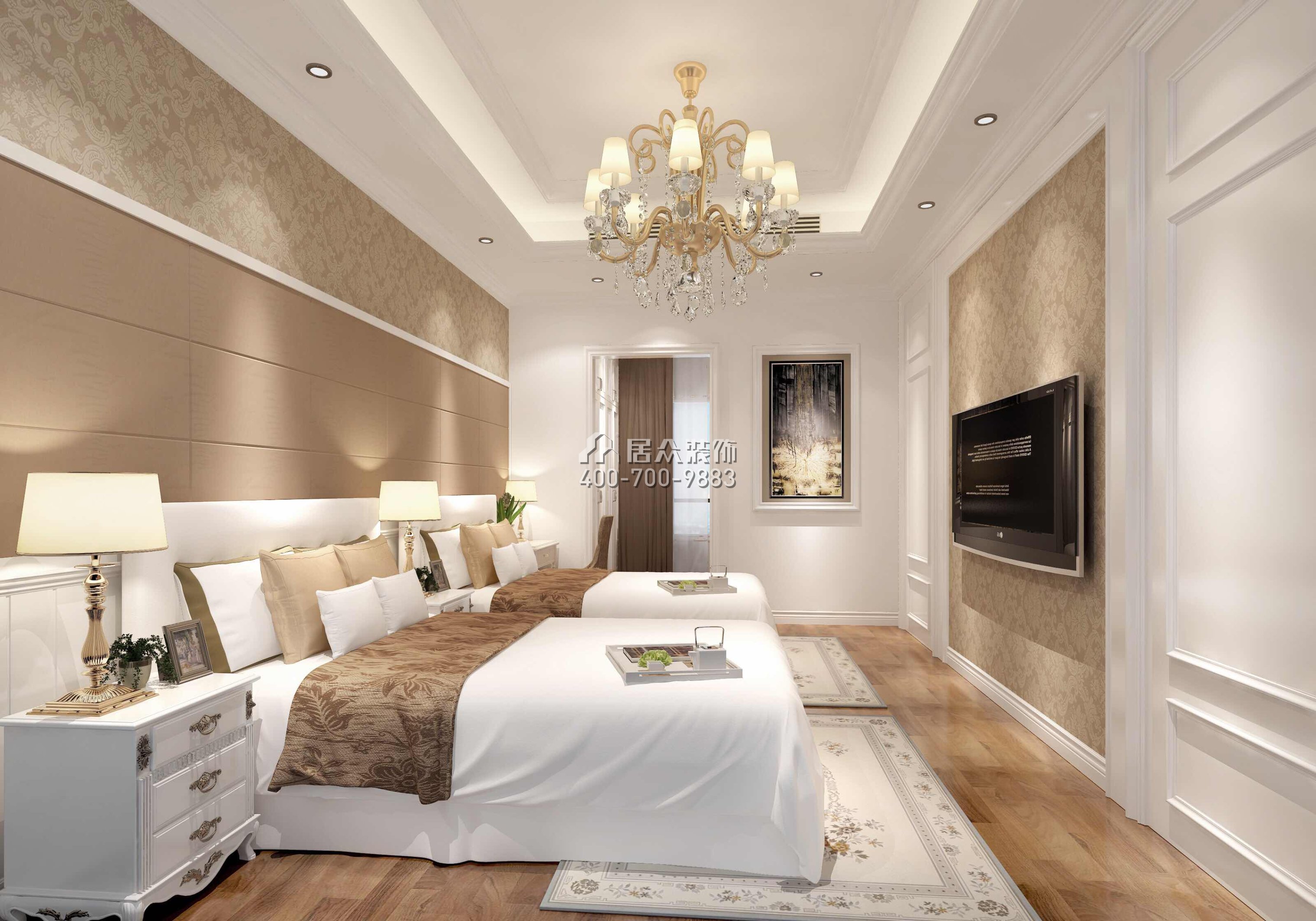 美加广场270平方米欧式风格复式户型卧室（中国）科技有限公司官网效果图