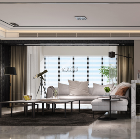 楚天逸品160平方米现代简约风格平层户型客厅装修效果图
