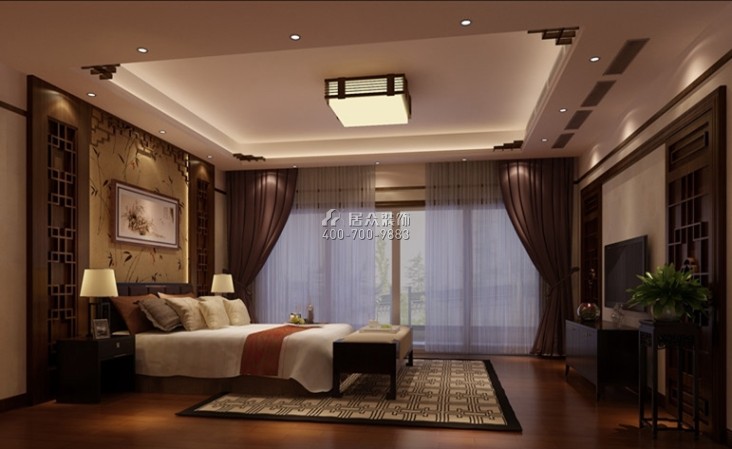 大汉汉园230平方米中式风格复式户型卧室装修效果图