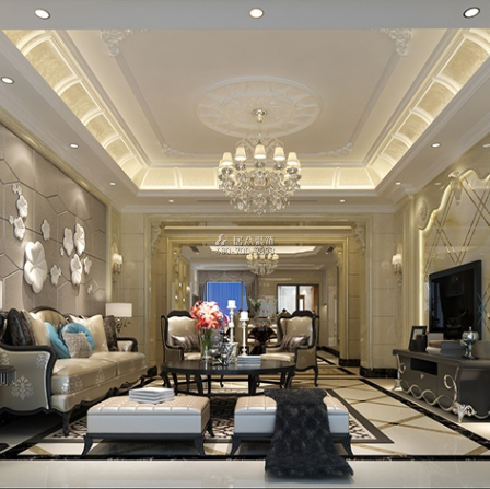 东方巴黎290平方米欧式风格平层户型客厅装修效果图