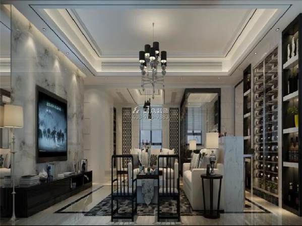 170平方米现代简约风格平层户型客厅装修效果图