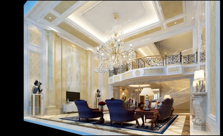 圣莫丽斯458平方米欧式风格别墅户型客厅装修效果图