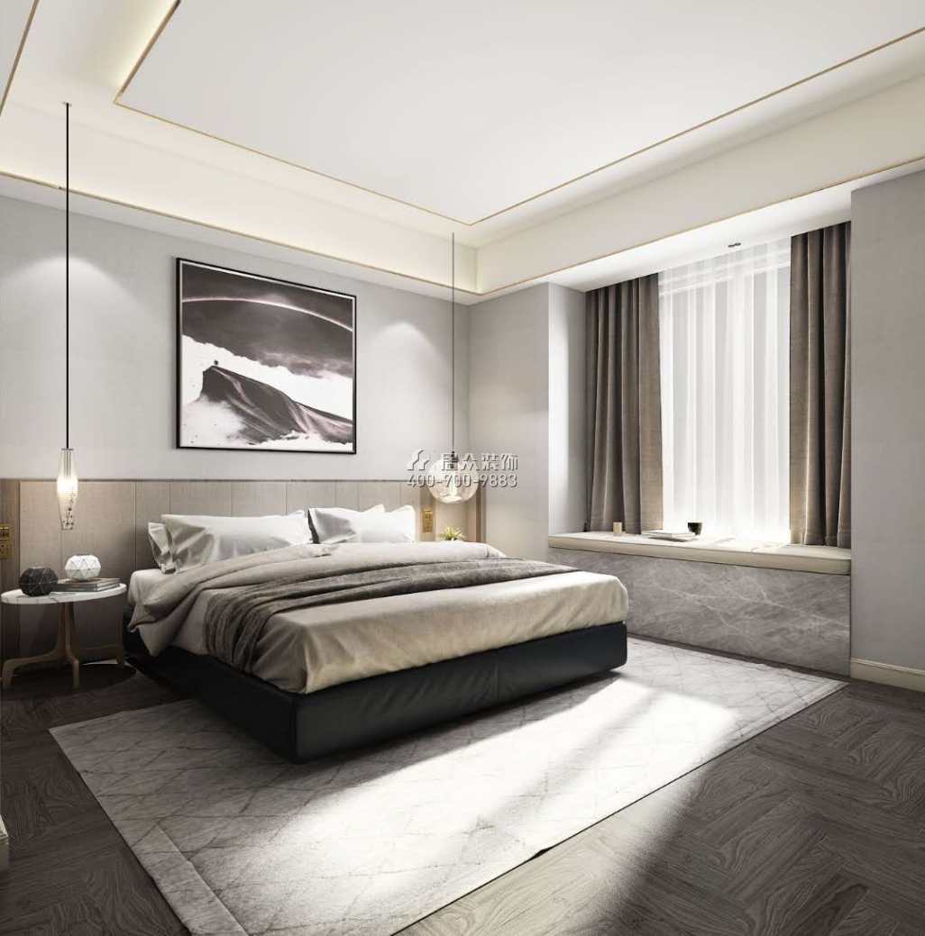 德景园120平方米现代简约风格平层户型卧室装修效果图