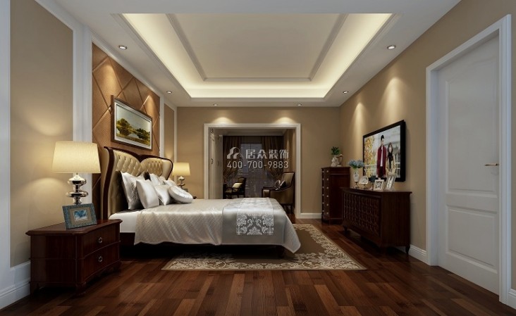 观澜天下486平方米欧式风格别墅户型卧室装修效果图