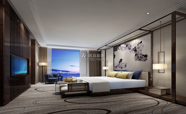 星河丹堤500平方米中式风格别墅户型卧室装修效果图
