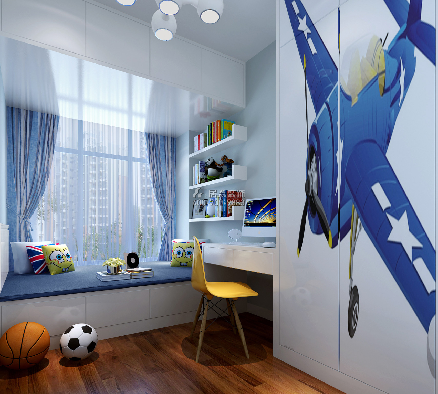 宏發世紀城二期89平方米現代簡約風格平層戶型兒童房裝修效果圖