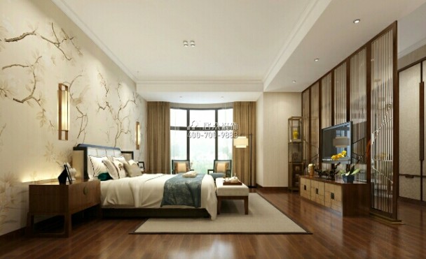 萬江新村300平方米中式風格別墅戶型臥室裝修效果圖