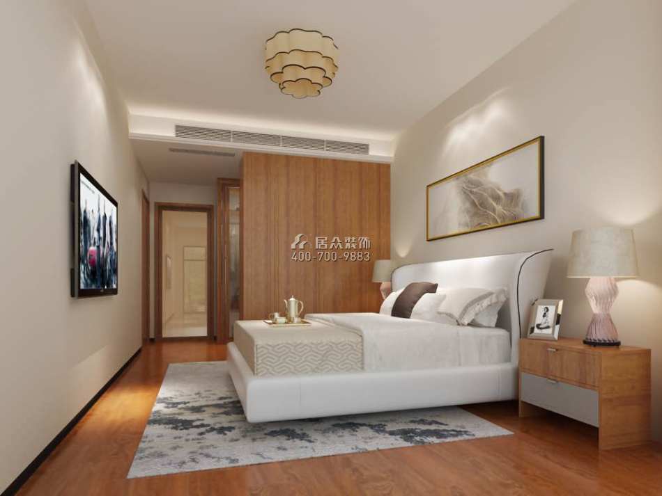 领航城领秀花园130平方米中式风格平层户型卧室装修效果图