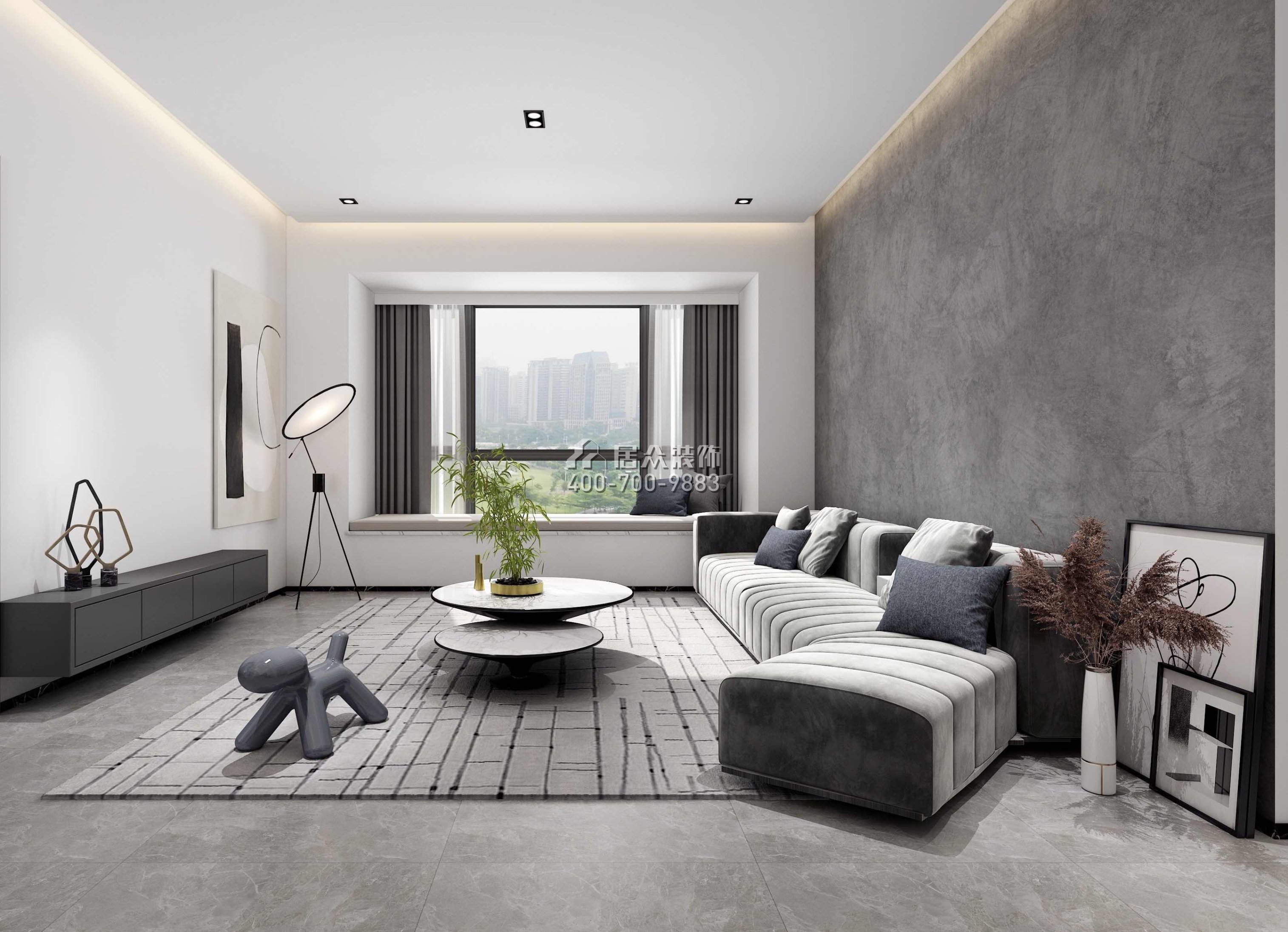 豪方天際156平方米現代簡約風格平層戶型客廳裝修效果圖